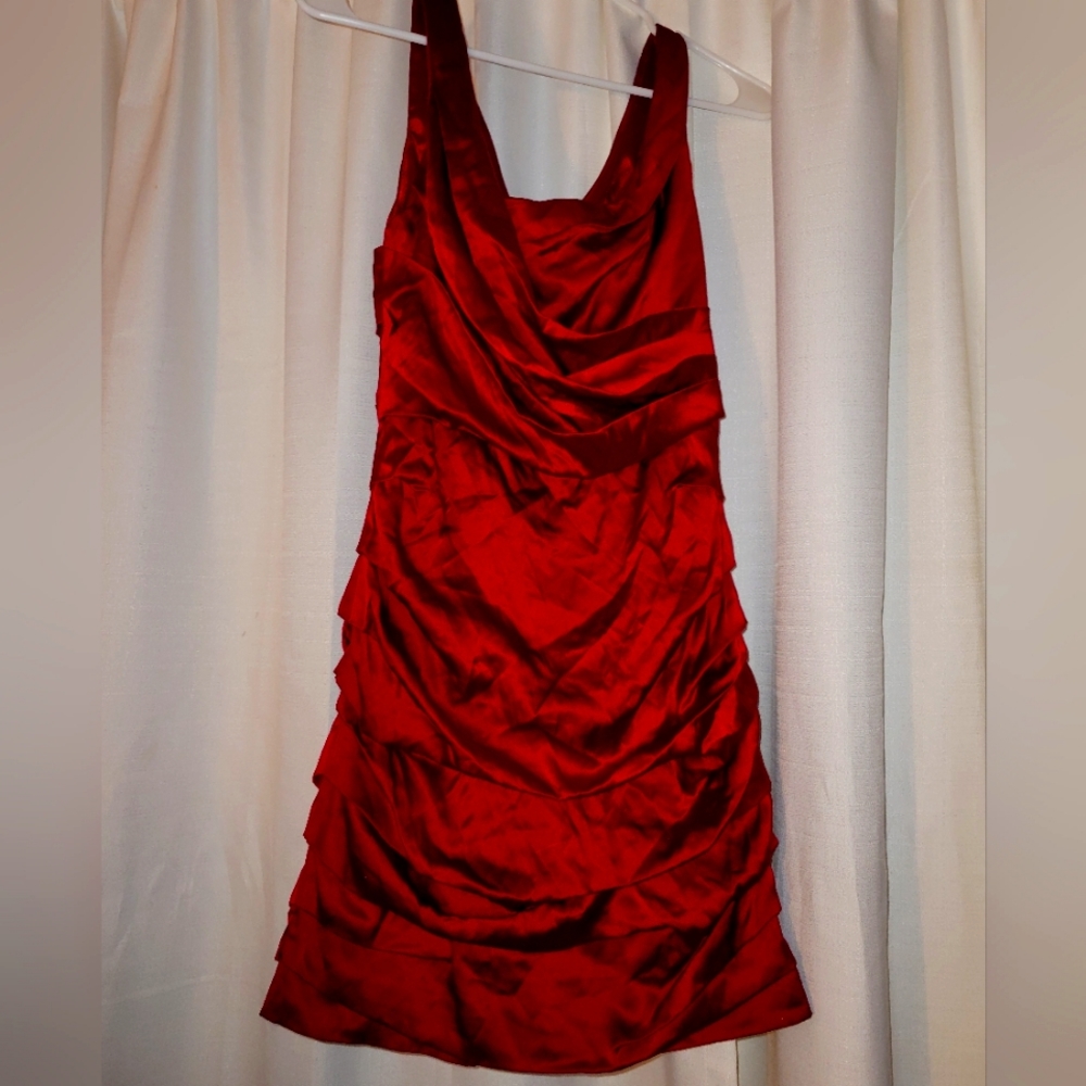 Satin Red Dress